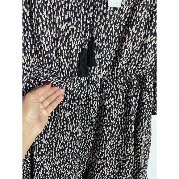 Soft Surroundings Dress S Boho Cottagecore Modest Ruffle Tiered Brunch Metallic - Picture 5 of 12